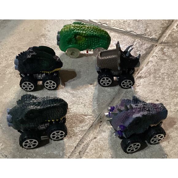 LOT OF DINOSAUR PULL BACK TOY Friction Cars - Picture 4 of 5